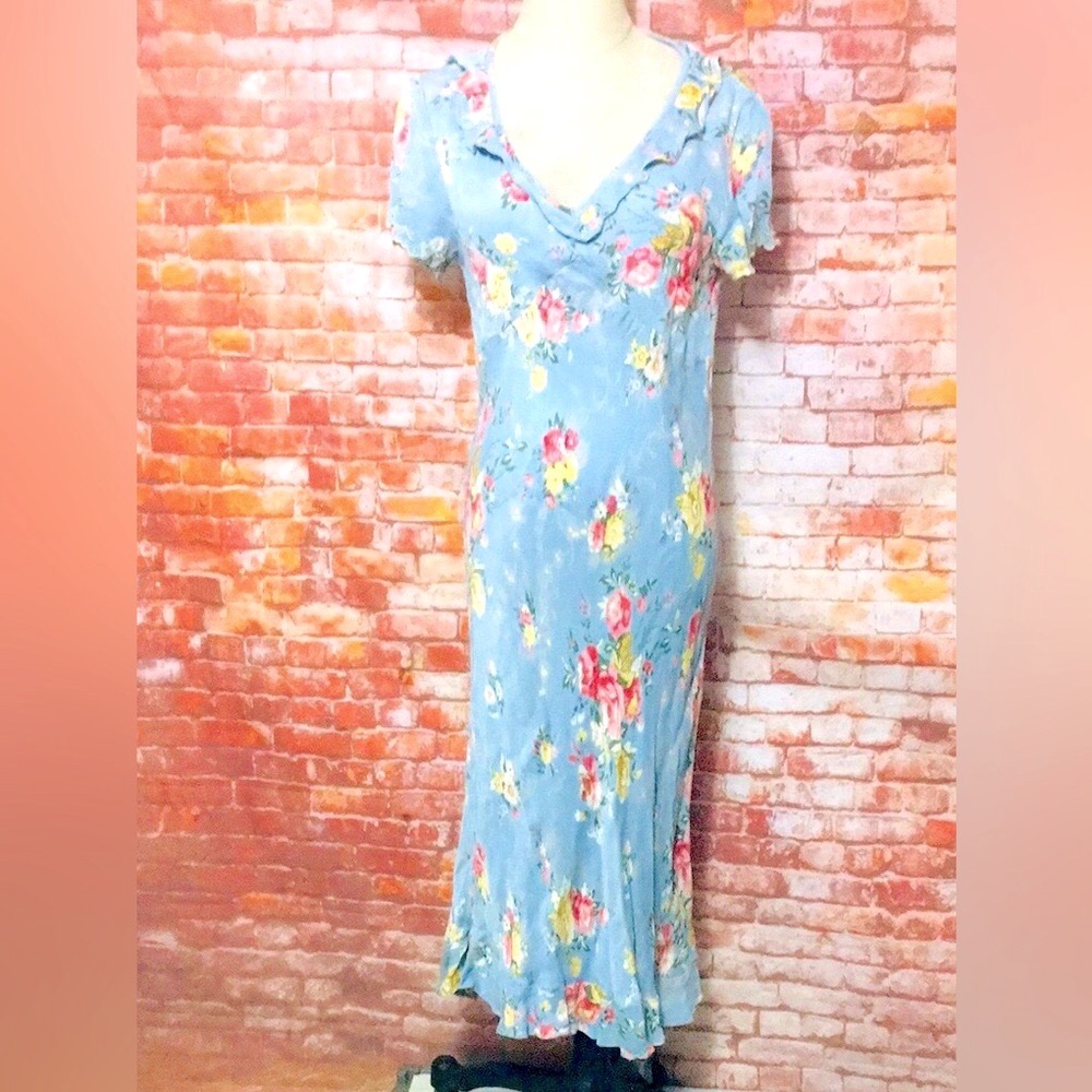Karavan Light Blue Floral Maxi Dress